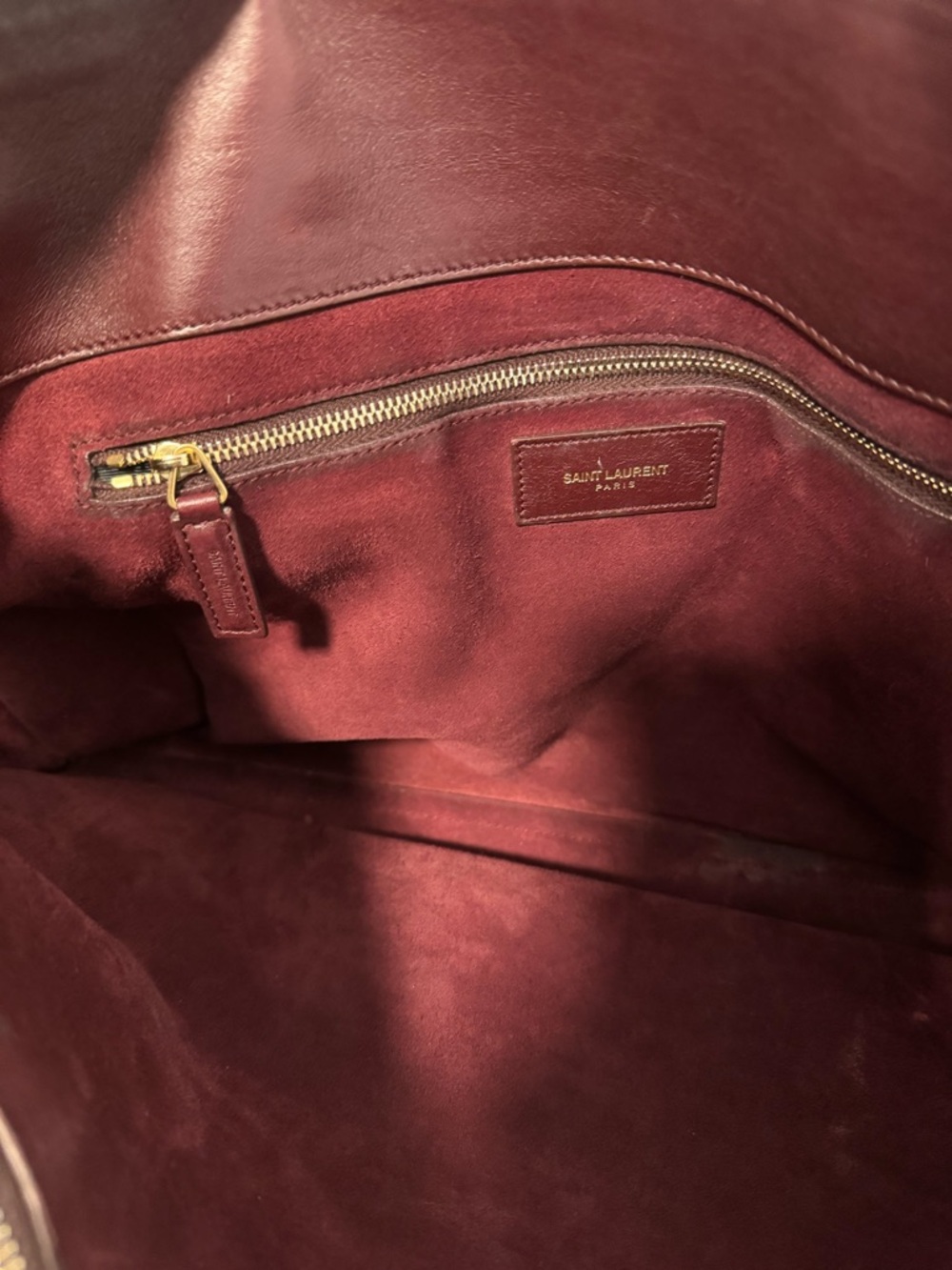 Saint Laurent Sac de Jour Large Bordeaux Leather Tote SDJ Gold Hardware Lock Key - Picture 12 of 16